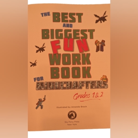 NWOT The Best and Biggest Fun Workbook for Minecrafters Grades 1 & 2 math STEM - Picture 3 of 9